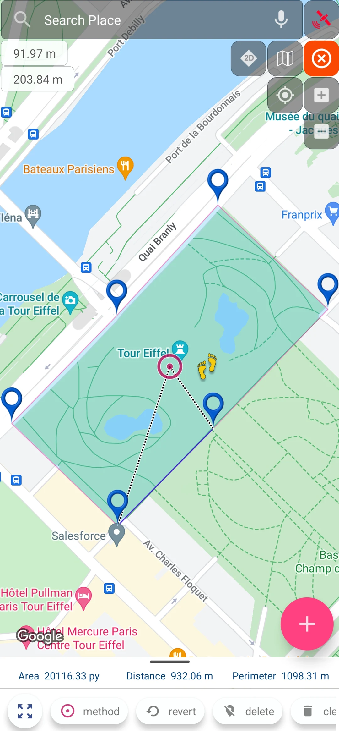 Land Area Measure And Compass screenshot