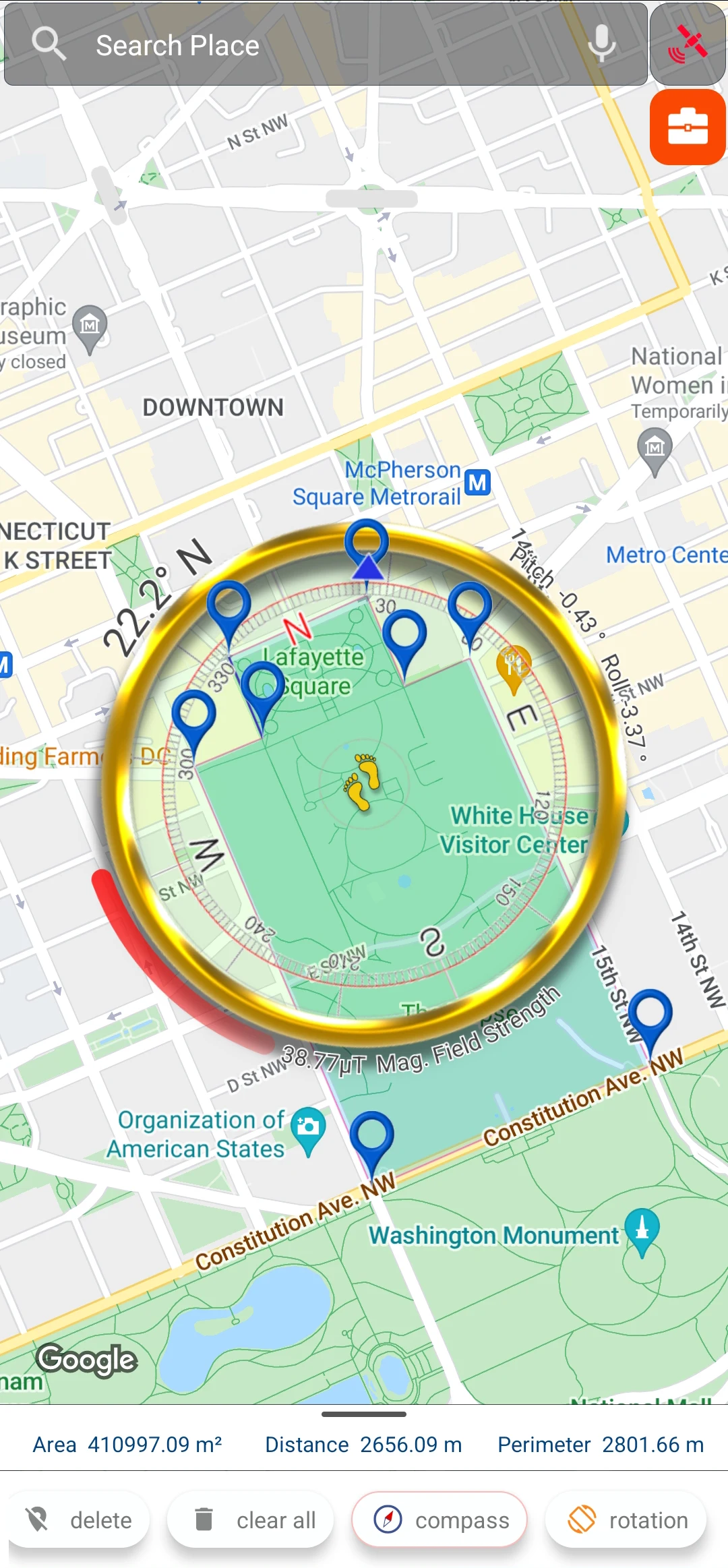 Land Area Measure And Compass screenshot